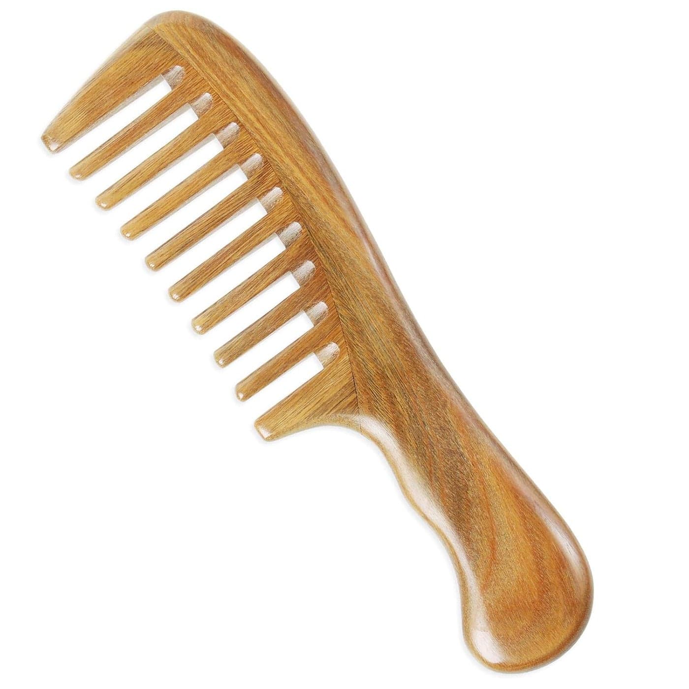 Onedor Handmade 100 Natural Green Sandalwood Hair Combs AntiStatic Sandalwood Scent Natural Hair Detangler Wooden Comb Extra Wide Tooth