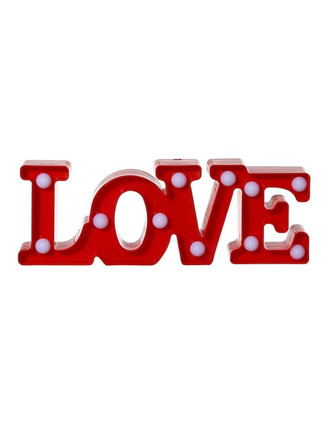 Decorative Acrylic Love LED Night Light with Lamp For Romantic Gift Marquee Wall Sign Red 14x12x9cm