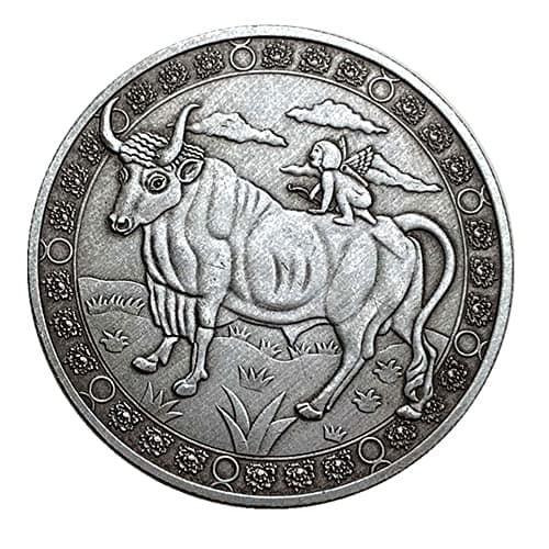 Aomcisi Creative Twelve Constellations Zodiac Coin Challenge Ancient Silver Commemorative Coins Home Decor Crafts Art Collection Gift Taurus