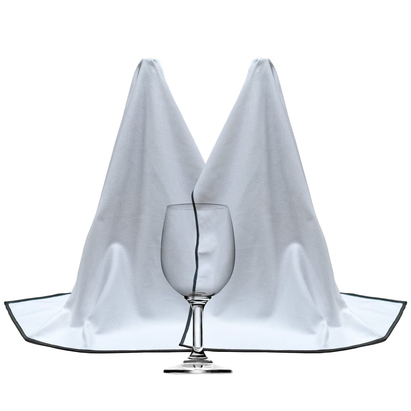 POLYTE Professional Microfiber Wine Glass Fine Polishing Cloth 18x28 2 Pack WhiteBlack
