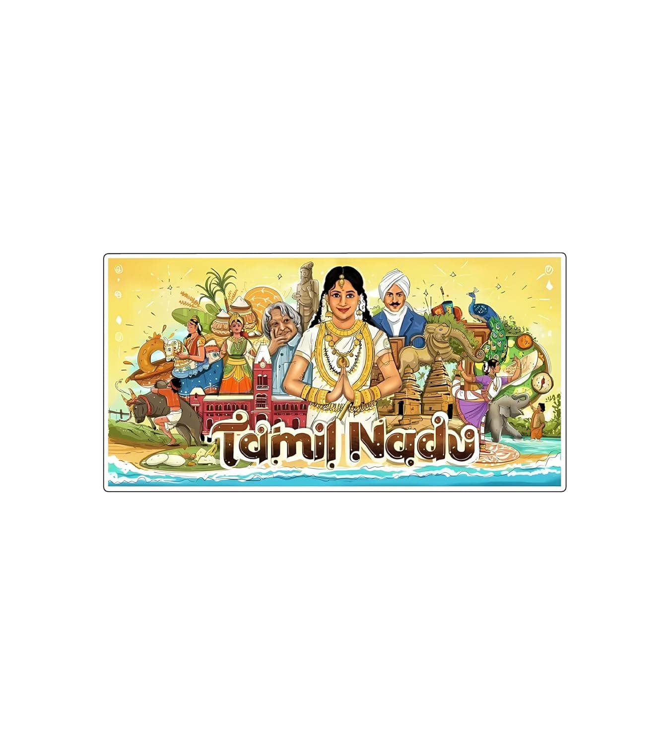 Gift Me Bazar Tamil Nadu Fridge Magnet Refrigerator Home Kitchen Dcor Perfect Souvenir for Gifting Magnet for Fridge Decoration Fridge Magnets Refrigerator Stylish Set Kitchen