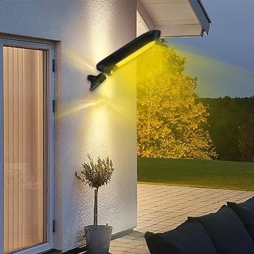 GIGAWATTS GW-202 32 LED Solar Street Light with 6V Panel 560lm BIS Approved 1500mAh Li-ion Battery IP65 Waterproof 120° Lights & PIR Sensor Security Outdoor Lamp for Lawn Pathway (1Pc, Warm Yellow)