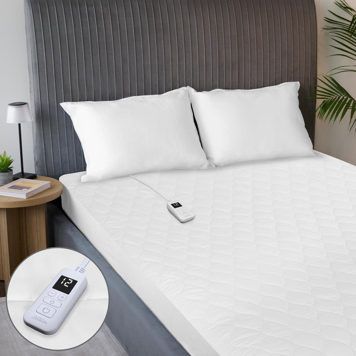 Sunbeam Restful Quilted Water Resistant Heated Mattress Pad Twin