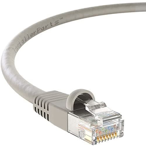 InstallerParts Ethernet Cable CAT5E Cable UTP Booted 25 FT - Gray - Professional Series - 1Gigabit/Sec Network/Internet Cable, 350MHZ