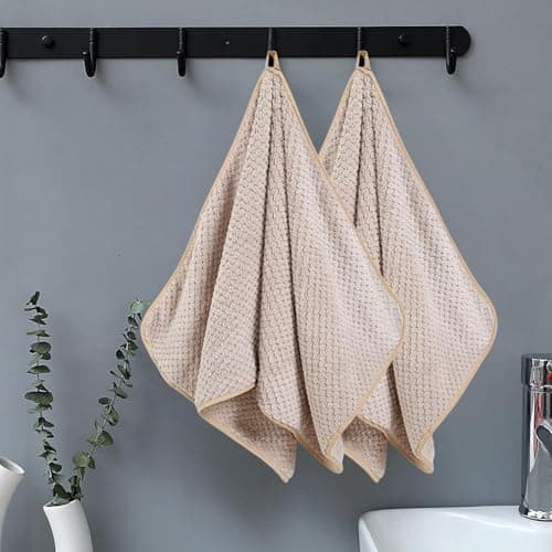 LINEAR Microfiber Hand Towels/Face Towel/Small Size Towel/Towel for Men, Women & Babies/Ultra Soft, Absorbent & Quick Dry Towels for Gym, Travel 300 GSM (Cream)