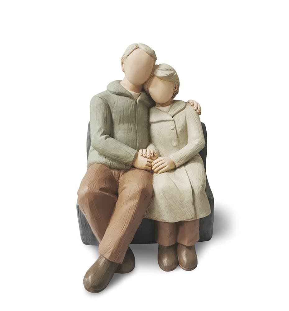 CAMSOON Couple Anniversary Sculpted HandPainted Figure Gifts Husband and Wife Wedding Figurine Gift Happy 10th 80th Anniversary Statue for Him and Her Together