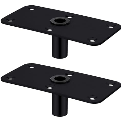 MorningRo 2 Pcs Boat Seat Base Mount Boat Seat Pedestal Base Mount Plate for 34 Pin Post Socket Heavy Duty Marine Pedestal Accessories for Marine FishingBlack4x 8