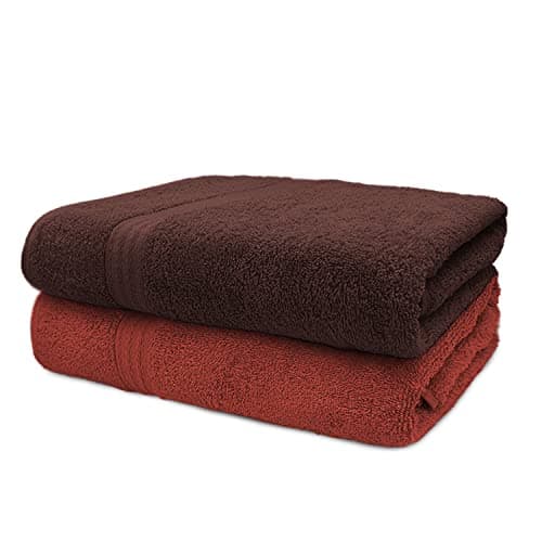 Sassoon Anatolia 100% Cotton 2 Piece Bath Towel 500 GSM (Rust-Cocoa – 60X120 cms) – Extra Soft, Quick Drying & Super Absorbent Bath Towel for Men/Women