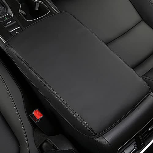 INTGET Car Center Console Cover for 2021 2022 Honda Accord 2018 2019 2020 Leather Armrest Cover Interior Middle Arm Rest Cover Dog Seat Protector for Honda Accord Interior Accessories (black stitches)