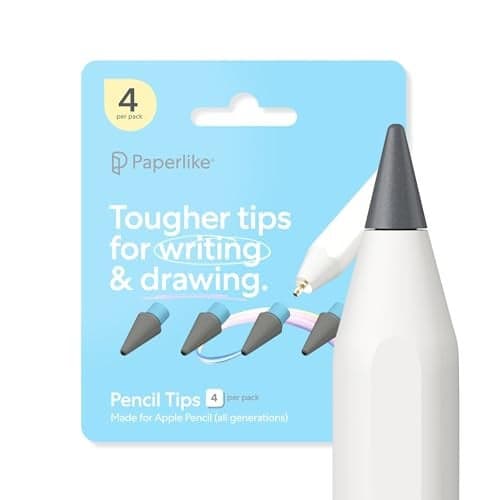 Paperlike Pencil Tips 4X for Apple Pencil 1st 2nd Gen USBC Pro 10x More Durable Subtle Boost in Control on PaperFeel Screen Protectors