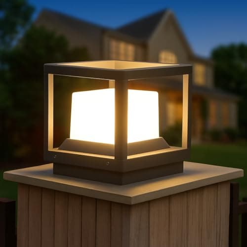 GIGAWATTS Indigo Outdoor Gate Light – 101% Rust & Waterproof Die-Casting Aluminum Exterior Piller Lamp Base Mount for Garden, Boundary Walls & Home Entrances (B22 Holder, Bulb Not Included, Grey)