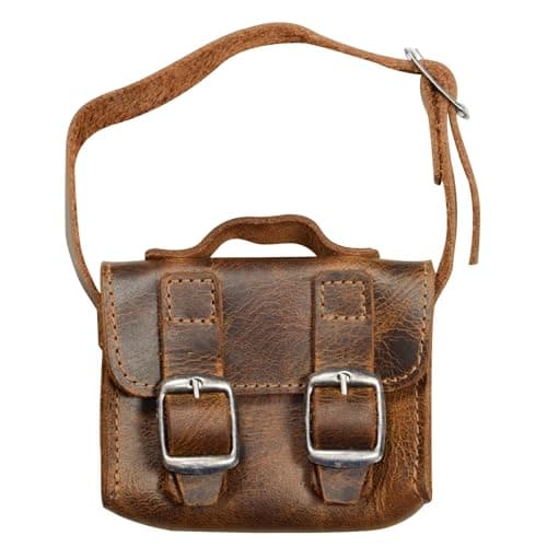 Hide & Drink, Mini Messenger Bag Handmade from Full Grain Leather - Bourbon Brown