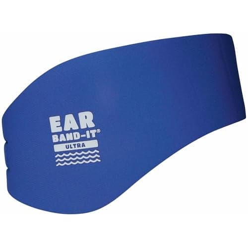 Earvolution Ear Band-It Ultra Swimming Headband for Kids/Adults - Invented by Ear, Nose, and Throat Doctor - Anti-Slip Grip Neoprene for Protection - Putty Buddies Sold Separately - Medium, Blue