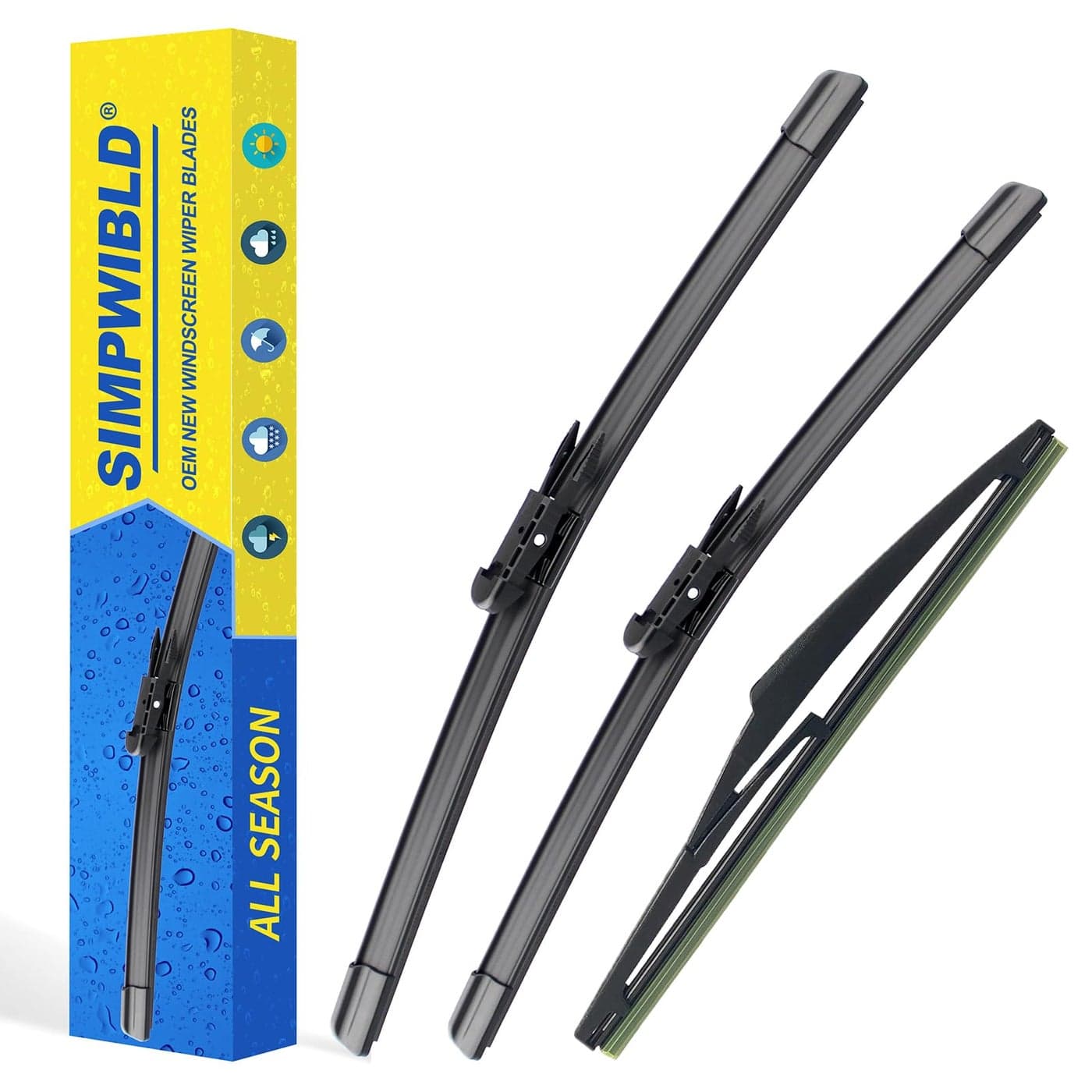 3 Factory Wiper blades Replacement For 20122018 Ford Focus Original Equipment Replacement Windshield Wiper Blades Set 282812 Set of 3 Pinch Tab