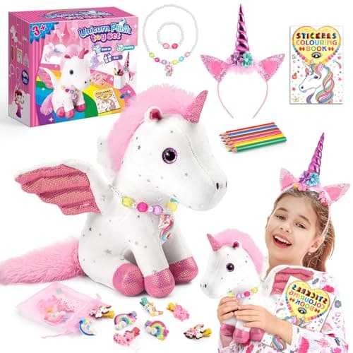 Toyze 21Piece Unicorn Gift Set for Girls Ages 38 Soft Plush Stuffed Animals DressUp Accessories Bundle Idea Birthday Gifts Christmas Presents Party Favor for Kids Toddler Girls