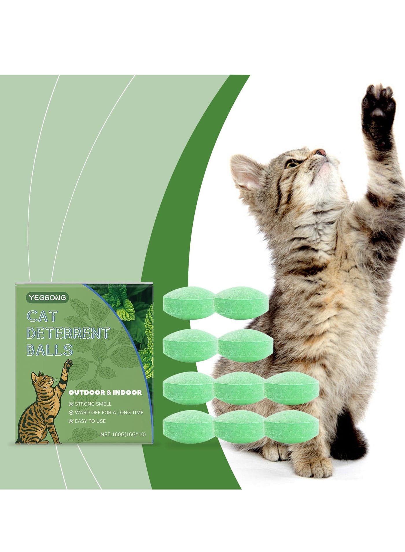 Daily Cat Repellent Pills for Indoor and Outdoor Use, 10 Cat Repellent Pills, 3 Mesh Bags