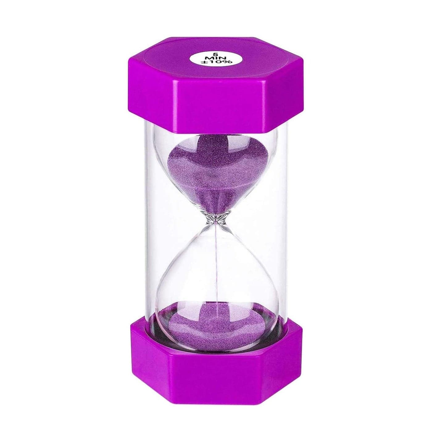 Hourglass Timer Sand Clock 5 Minutes Plastic Sand Timer 5 Minutes Small Purple Sand Watch 5 Min Hour Glass Colorful Sandglass Timer for Kids Games Classroom Kitchen Decor