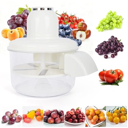 NKDFRI Automatic Grape Peeler Machine Electric Garlic Cherry Tomato Peeler Skin Remover Tool for Small Fruits Effortless Peeling for Home Kitchen White1PC