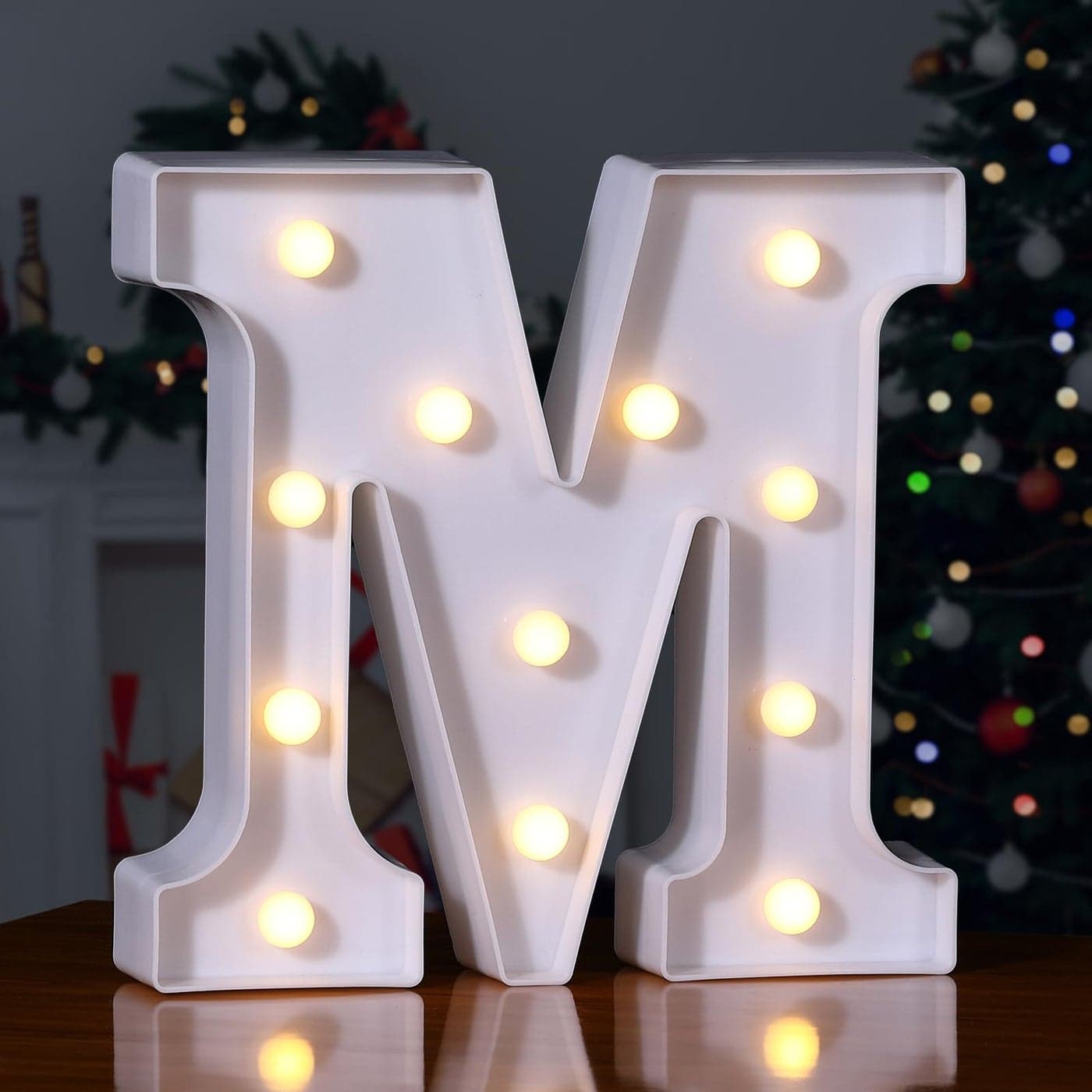 Foaky LED Letter Lights Sign Marquee Light Up Letters Sign for Night Light WeddingBirthday Party Battery Powered Christmas Lamp Home Bar DecorationM Sign