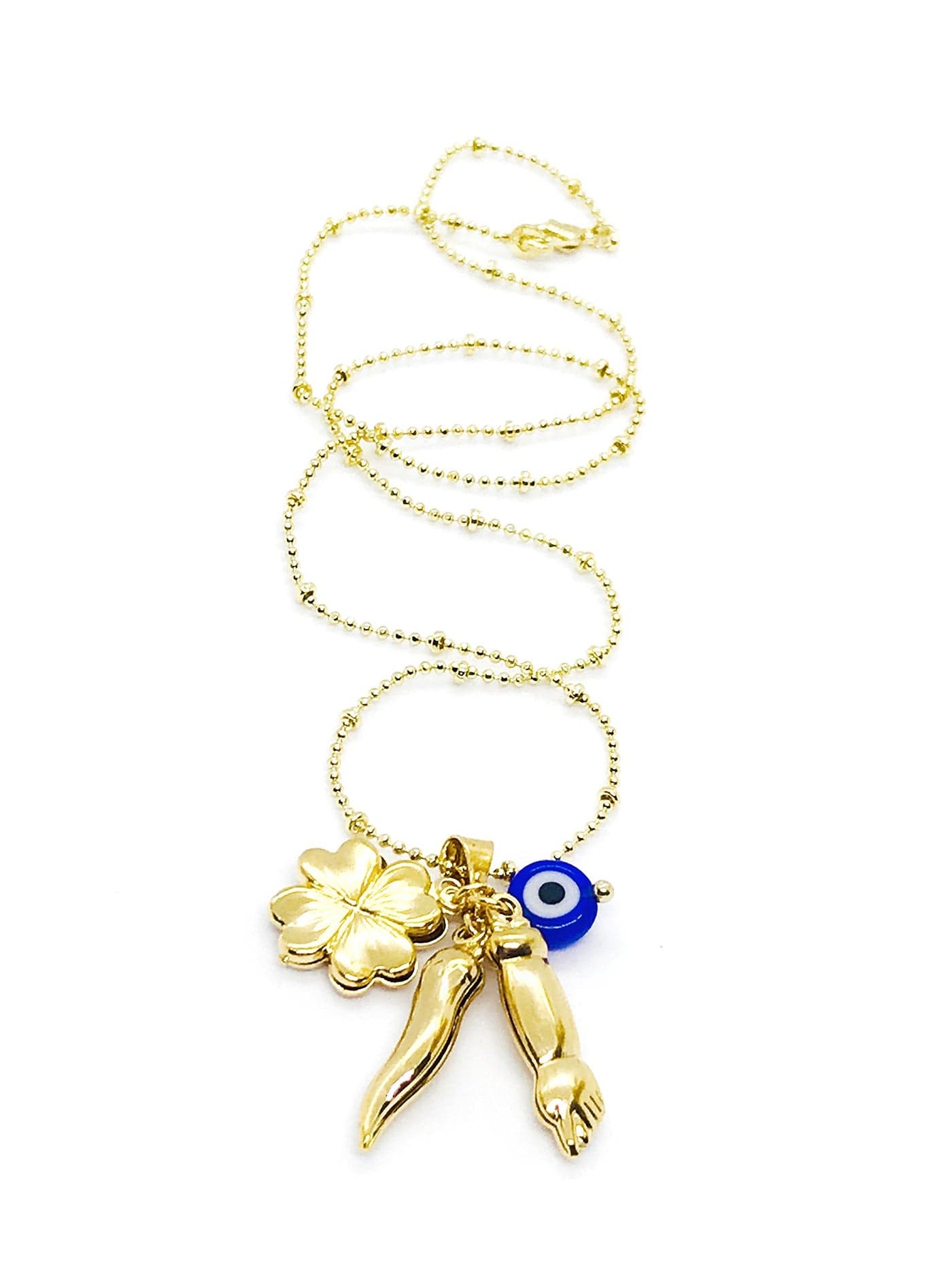 LESLIE BOULES Lucky Charm Necklace for Women 17 Inches Length Amulet of Protection