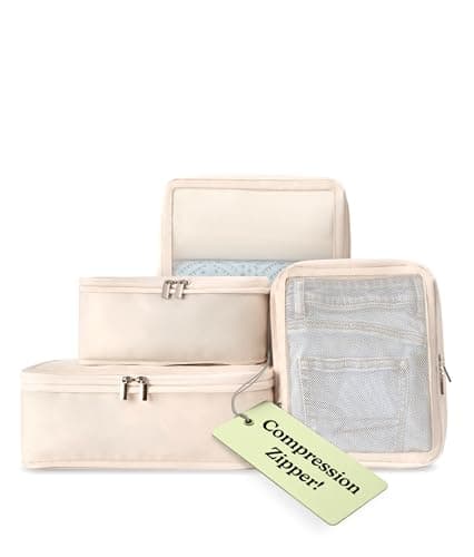 Vandel SpaceSaving Compression Packing Cubes for Women and Men Compressible Carry On Suitcase Organizer Luggage Packing Cubes for Travel Organizer Bags for Luggage and Backpacks