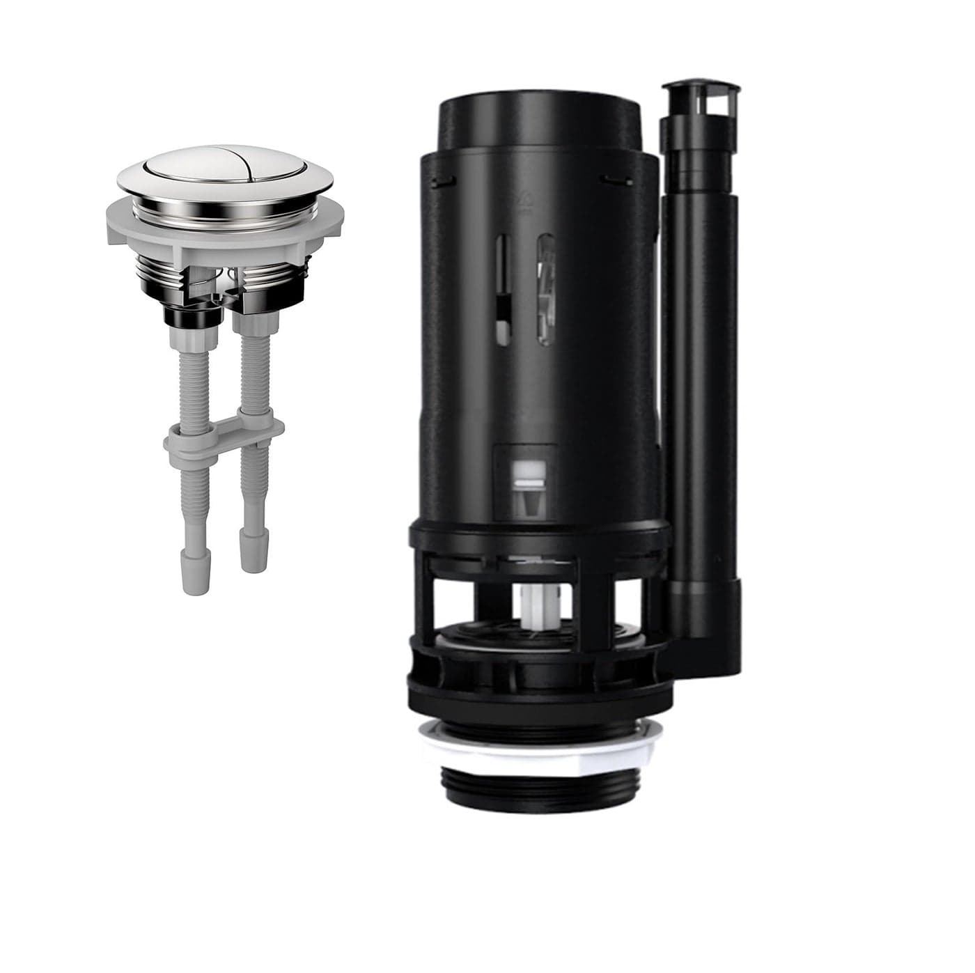 R&T 3-Inch Dual Flush Valve with Top Push Button Toilet Repair Kit Inside Tank dual flush valve replacement kit for 2-piece Toilet A2422M