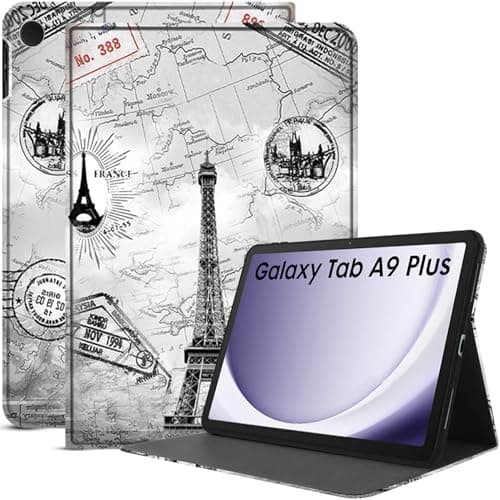 Robustrion Cover for Samsung Galaxy Tab A9 Plus 11 inch Cover Case, Folio Case Cover for Samsung Tab A9+ 11 inch - Eiffel