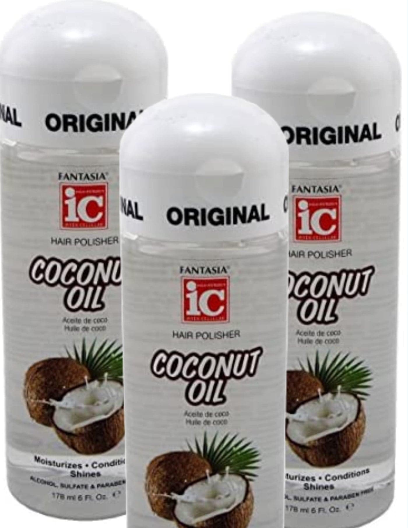 Fantasia Ic Hair Polisher 6oz Coconut Oil 3 Pack