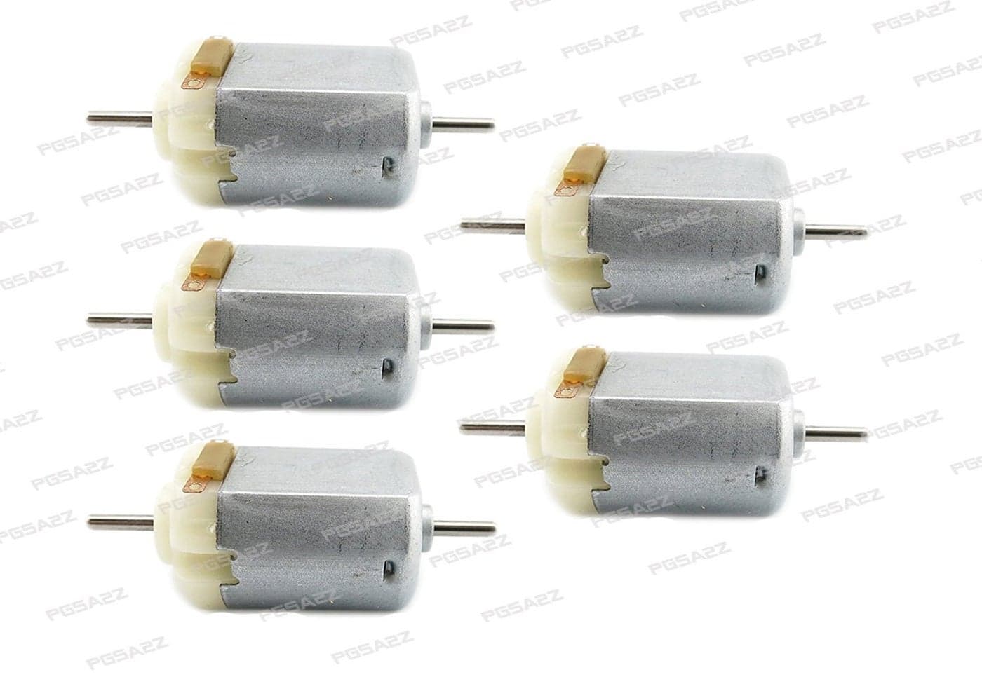 GKG F130 Double Head Shaft 4-Wheel Drive Miniature Fan DC Motor, 50mm Length - 5 Pieces (Brown)