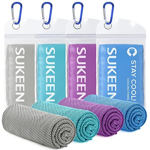 Sukeen 4 Pack Cooling Towels 40x12 Cooling Neck Wraps Ice Towel Soft Breathable Chilly TowelMicrofiber Towel for YogaSportRunningGymWorkoutCampingFitnessWorkout More Activities