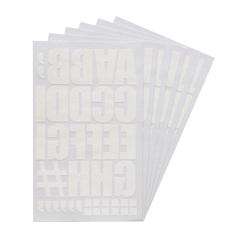Magfok Iron on Flock Letters Transfer 2 Inch White 6 Sheets White