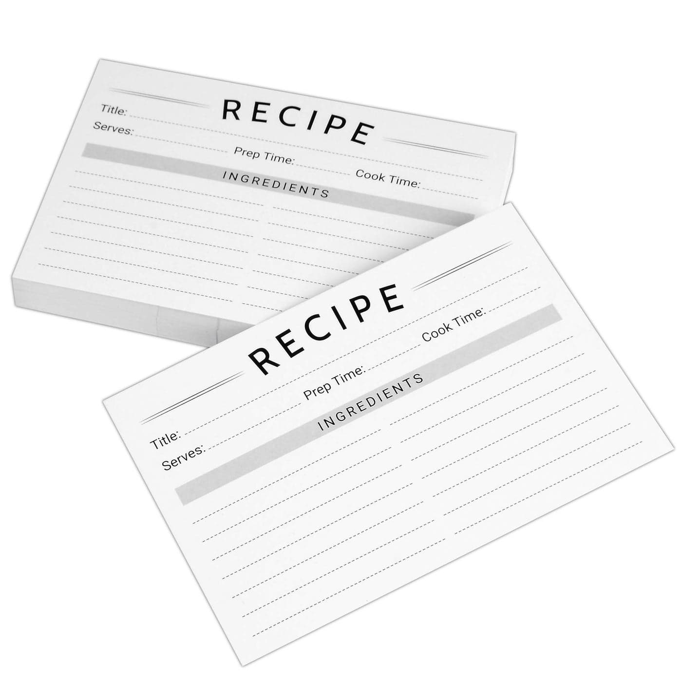 Modern Recipe Cards Set of 60 4x6 Double Sided Premium Thick Card Stock wBonus Measuring Chart and PVC Card Protector 4 x 6 inches