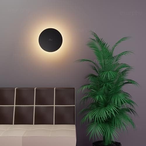 Murphy 12W Black Moon LED Wall Lamp – 2-Year Warranty | Aluminium Body | Warm White Glow | Indoor/Outdoor Modern Lighting Fixture (Pack of 5)