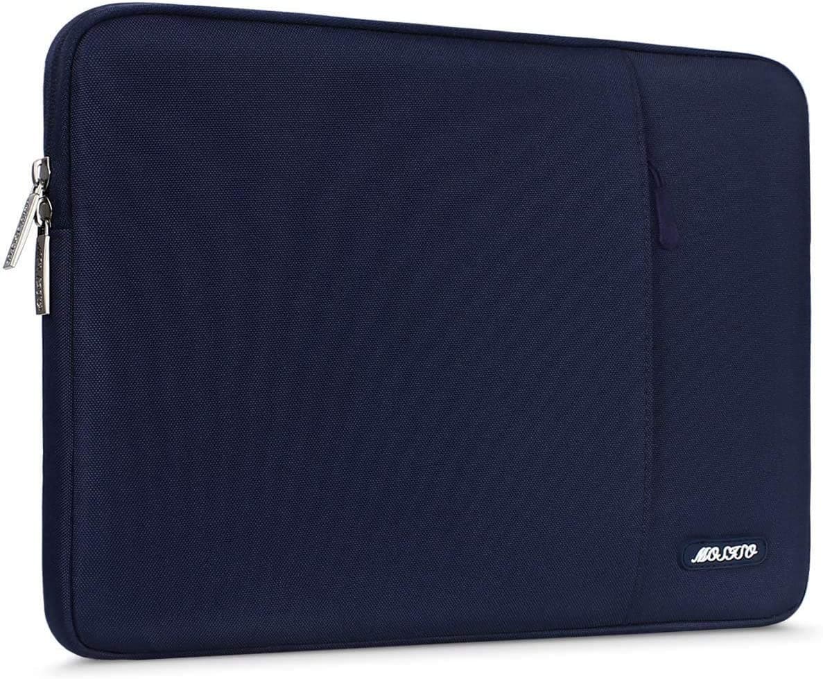 MOSISO Laptop Case 13.3 inch, 13-13.3 inch Laptop Sleeve Compatible with MacBook Air/Pro 13/Pro 14 M5 M4 M3 M2 M1, HP Dell ASUS Lenovo,Polyester Vertical Computer Sleeve Bag with Pocket, Navy Blue