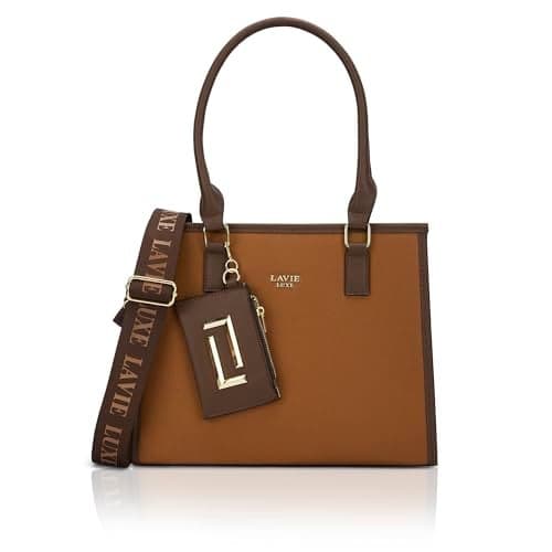 Lavie Luxe Women's Duo Quad Medium Solid Tonal Satchel Handbag for Women | Satchel Bag for Women Work | Ladies purse | Stylish Shoulder Bag | Ladies Gift