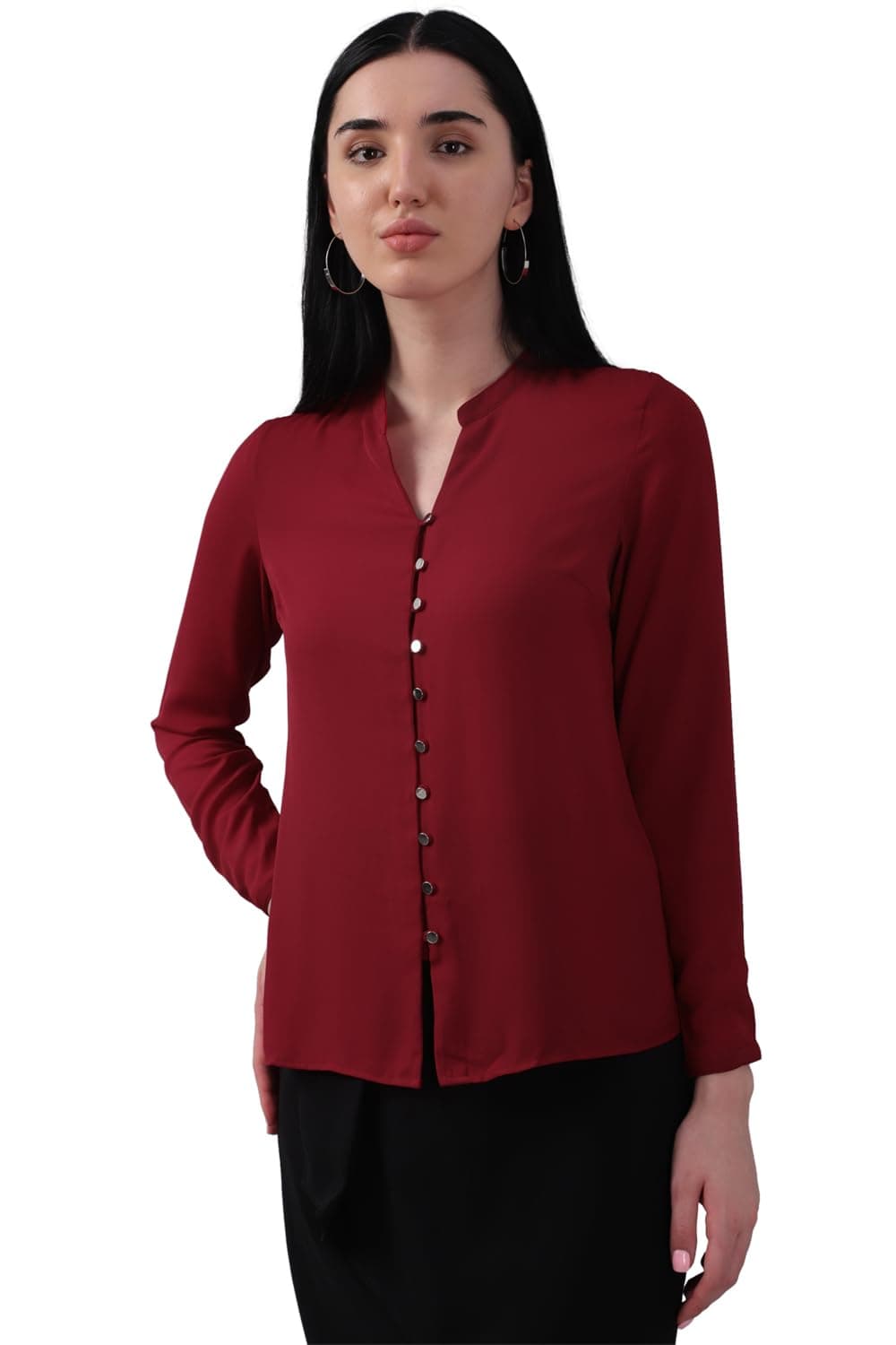 Allen Solly Women's Regular Fit Blouse (AHTSCRGF999025_Red
