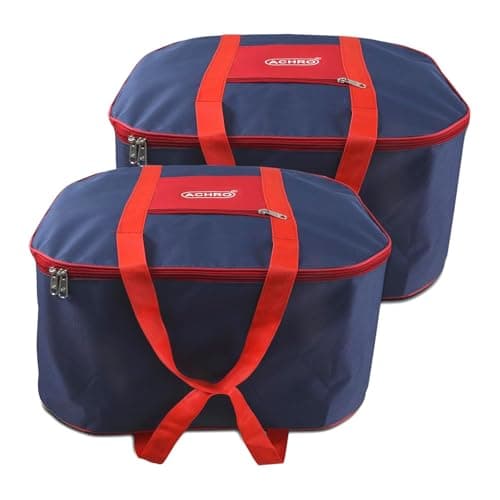 ACHRO 2 Pack Moisture Proof Nylon Large Size Underbed Storage Bag For Clothes/Bedsheets/Toys/Blankets/Bedsheets Storage Bag Blue Red (54 x 46 x 28 cm) -Multipurpose, Rectangular