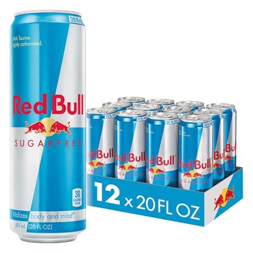 Red Bull Sugar Free Energy Drink, 20 Fl Oz, 12 Cans