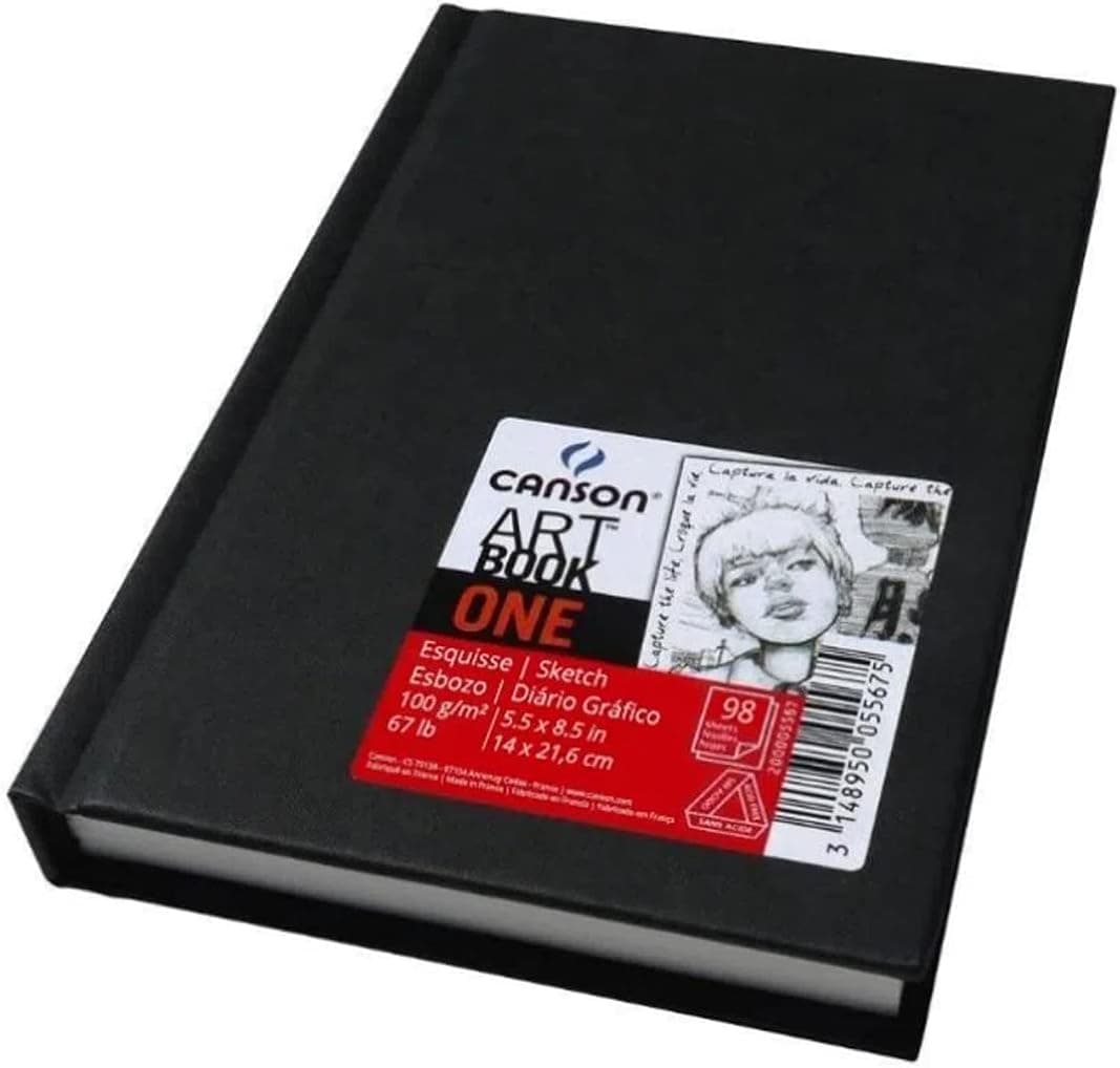 Canson ONE Art Book Paper Pad Smudge Resistant Sketch Book Paper Pad Hardbound 67 Pound 55 x 85 Inch 100 Sheets