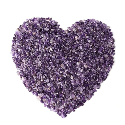 LAIDANLA Amethyst Crushed Stone Crystal Chips Bulk Natural Gemstones Healing Reiki Crystals Mini Quartz Vase Filler Aquarium Gravel 0.55lb