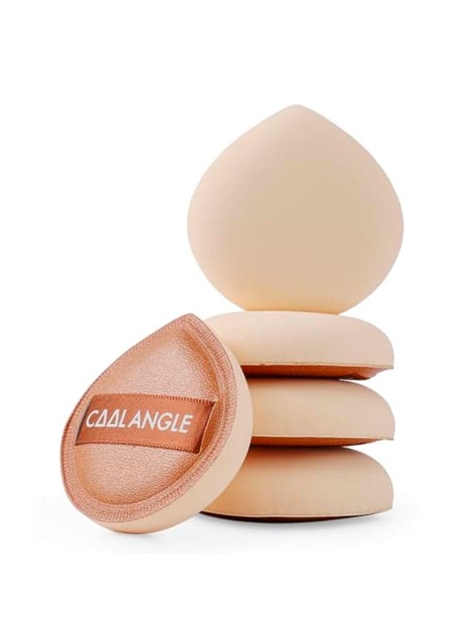 COOLANGLE 5Pcs Brown Makeup Sponge For Foundation Concealer And Powder Latex Free Blender Sponge For Natural And Easy Makeup Soft Longlasting And Beginnerfriendly Medium