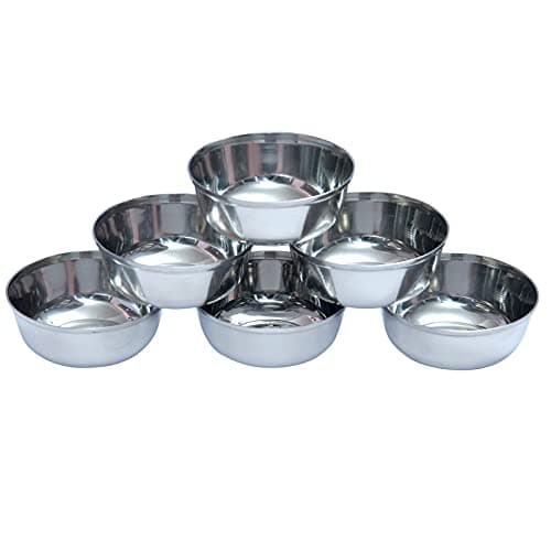 GAURIK Stainless Steel 6 Pcs Flower Design Bowl Set GA01