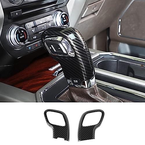 SQQP ABS Carbon Fiber Gear Shift Knob Cover Stick Shifter Cap Cover for 20152020 Ford F150