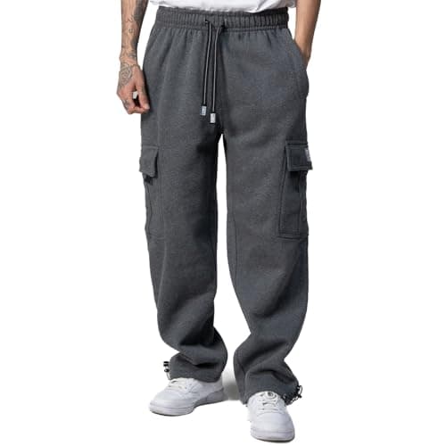 Pro Club Men's Heavyweight Fleece Cargo Pants, X-Large, Charcoal