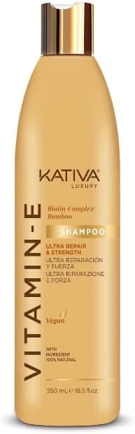 Kativa Luxe Vitamin E Shampoo Biotin and Bamboo Complex Ultra Repair and Strength Vegan 550ml