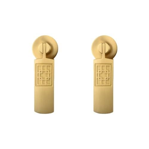 WJXFHTD 2PCS Pendant Handle Chinese Style Knobs Teardrop Drawer Pulls Art Deco Knobs for Cabinets Solid Brass Cabinet Knob Suitable for Drawers Closets and Cabinet 318 inches Long