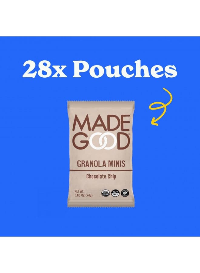 MadeGood Chocolate Chip Granola Minis, 28 Count, Organic and Delicious Snacks