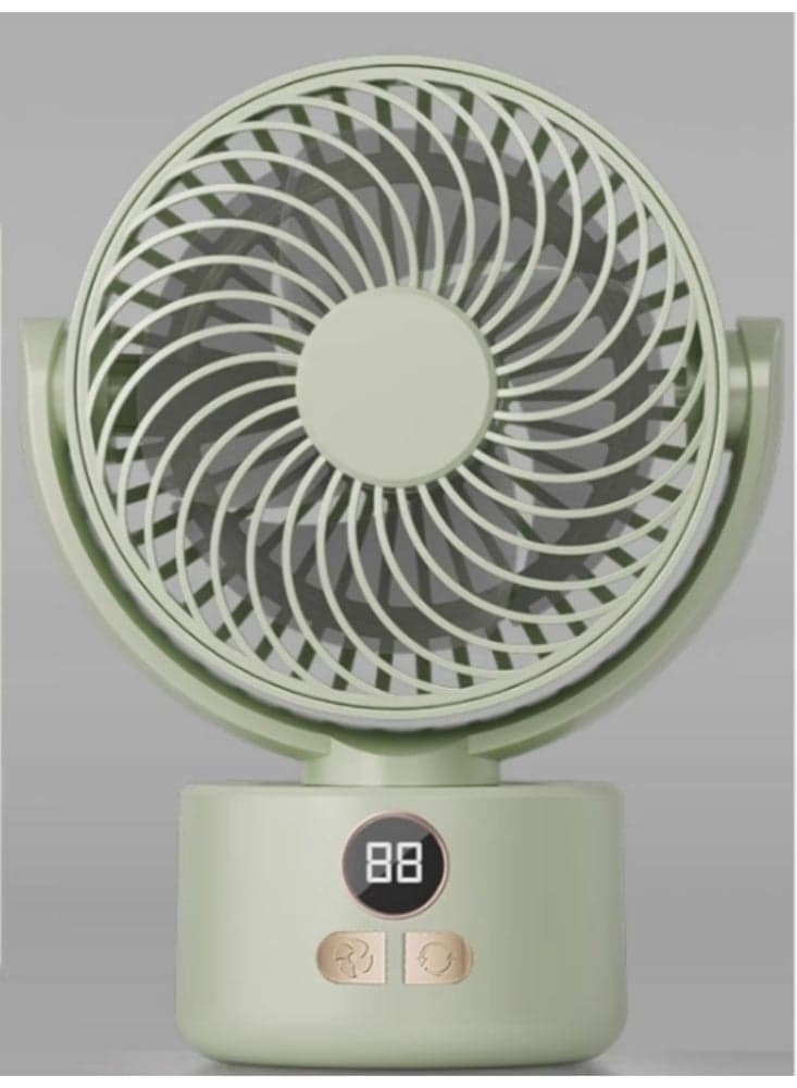 Automatic Shaking Desktop Fan With Long Battery Life And Cooling Function, Circulating Fan Light Green