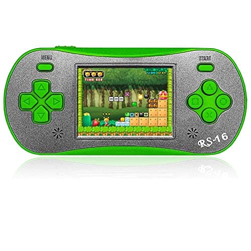 Handheld Game for Kids FAMILY POCKET RS16 Portable Classic Controller 260 Game 25 inch LCD Retro Arcade Video Game System Childrens Birthday Gift Green