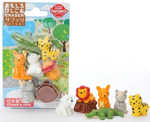Iwako Japanese Safari Eraser Set 38328